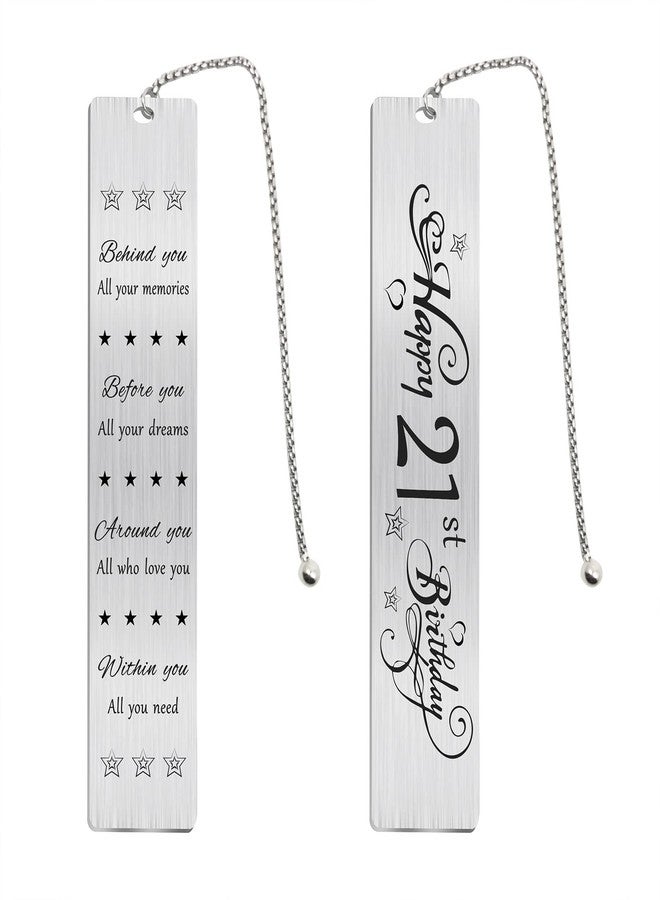 Jzxwan Happy 21st Birthday Gifts for Her Him, 21 Year Old Birthday Bookmark Gift for Men Women, Twenty First Birthday Presents Decorations for Girls Boys - Image 1