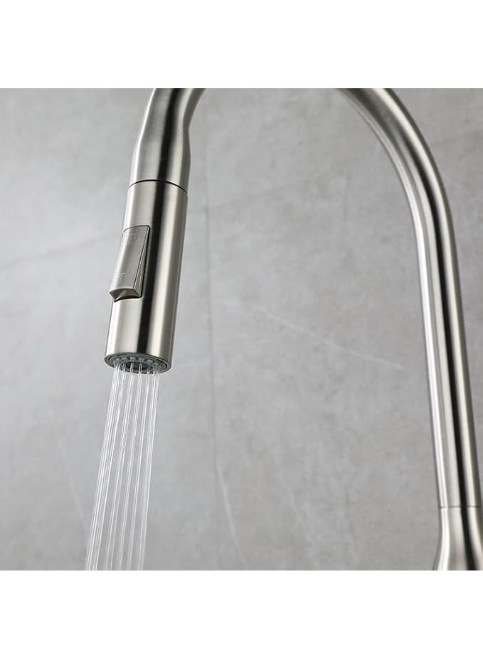 CM R1048S Pull-Out Kitchen Faucet – Brushed Nickel Finish with Dual Spray Modes & Modern Design - Image 5