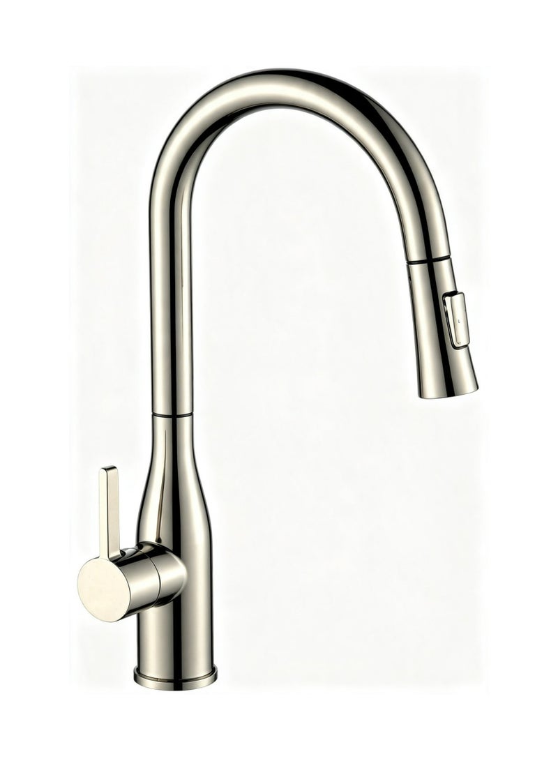 CM R1048S Pull-Out Kitchen Faucet – Brushed Nickel Finish with Dual Spray Modes & Modern Design - Image 1