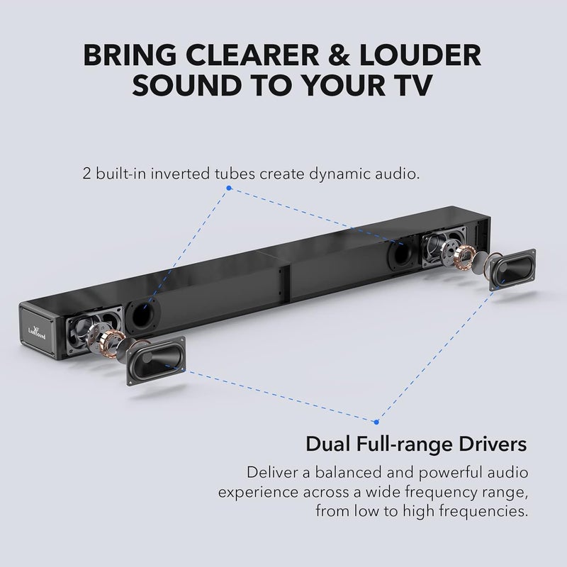 LARKSOUND Sound Bar for TV, Surround Sound System, TV Speaker Soundbar with Bluetooth/HDMI Arc/Optical/AUX/USB, 31 inch - Image 4