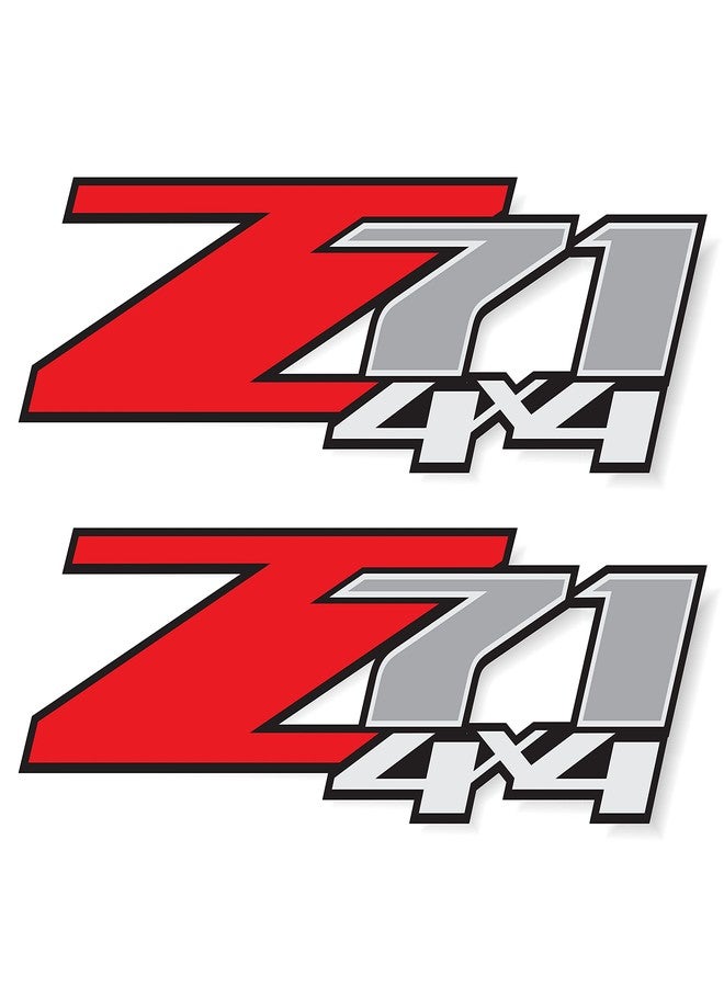 GOLD HOOK Z71 4x4 Decals Compatible with Chevy Silverado - F (2007-2013) Bed Side 1500 2500 HD, Set of 2, Peel and Stick (Multicolor) - Image 1