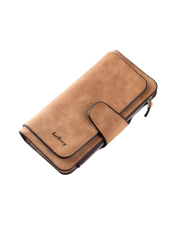 baellerry Leather Trifold Wallet Beige - Image 1