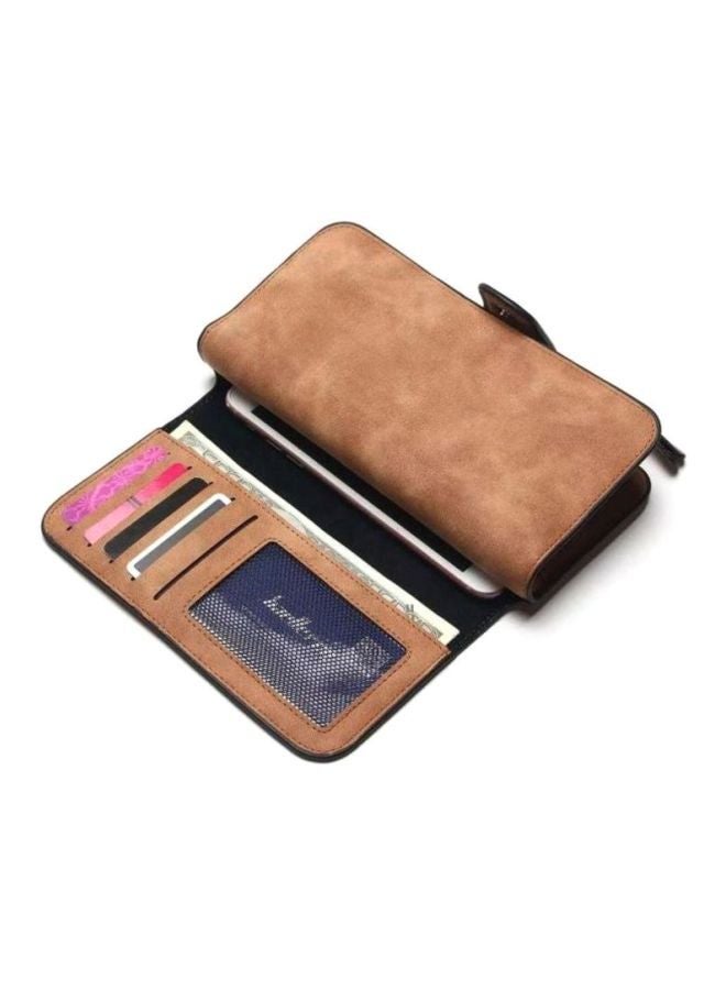 baellerry Leather Trifold Wallet Beige - Image 4
