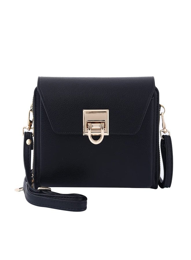 EVVE Small Crossbody Shoulder Bag For Women, Cell Phone Wallet Purse with Multiple Card Slots | Black - Image 1