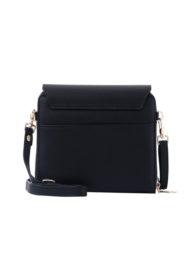 EVVE Small Crossbody Shoulder Bag For Women, Cell Phone Wallet Purse with Multiple Card Slots | Black - Image 3