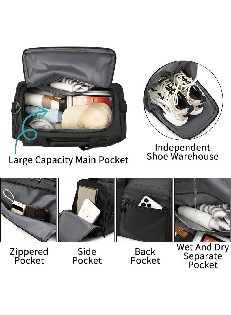 Genetic Gym Bag with Shoe Compartment, Travel Duffle Bag for Men and Women Waterproof Overnight Bag with Wet Pockets Sports Carryall Carry On Bag Holdall for Travel Swimming - Image 3