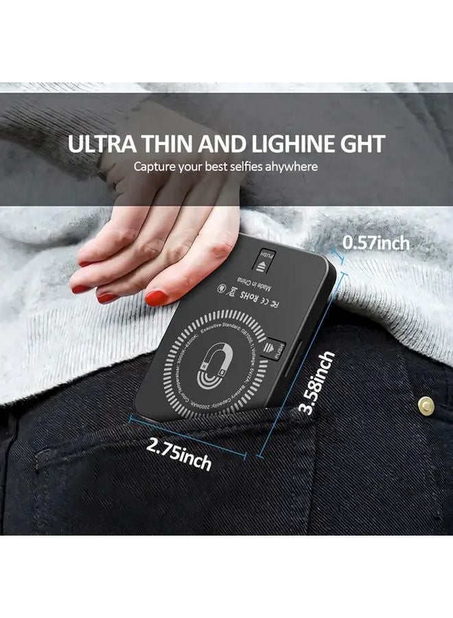 Black RGB Magnetic Fill Light For Mobile Live Streaming Selfie Video Conferencing - Image 5