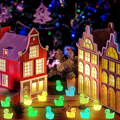 DULEFUN 200pcs Luminous Mini Resin Duck 10 Colors Little Small Ducks Glow in The Dark Duck Figures for Dollhouse Aquarium Decor Micro Fairy Garden Landscape Hide and Seek Prank Toys - Image 5