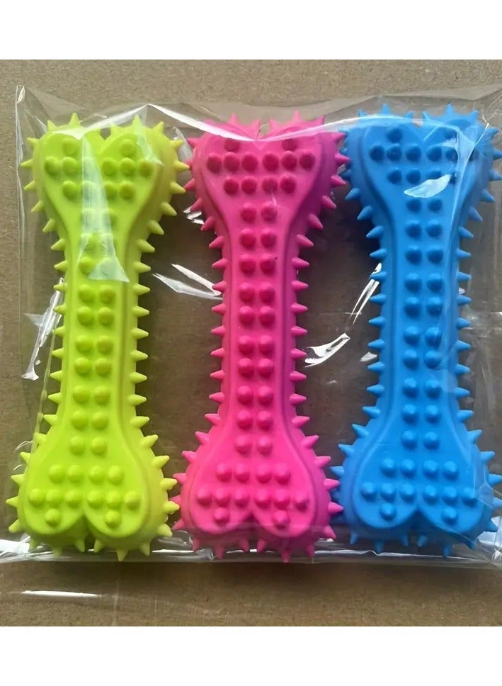 جلوسكي Polka Dot لعبة مضغ الكلب على شكل عظام - عصا فرشاة أسنان مطاطية متينة لتنظيف الأسنان والتدريب واللعب - Image 1