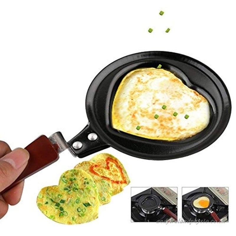 Dhruheer Mini Egg Frying Pan Designer Omelette Pan Breakfast Pancake Maker Small Tadka Pan Seasoned Egg, 1-Piece, Multi Design - Image 1
