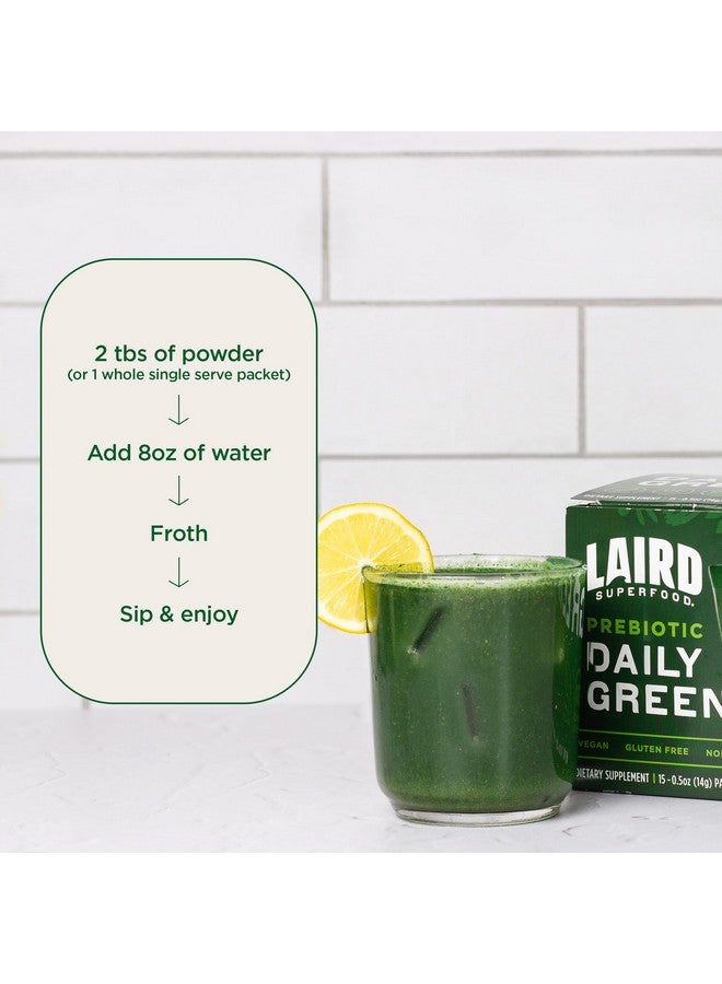 Laird Superfood Laird Superfood Prebiotic Daily Greens Powder - Essential Vitamins & Minerals - Prebiotic Fiber, Adaptogen and Fruits & Vegetables - Supports Gut Health - Non-GMO, Vegan - 14.8 oz Bag, Pack of 1  - Image 5