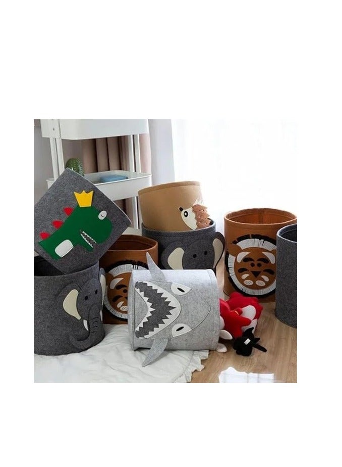 سبيس شوب باسكت تخزين بأشكال حيوانات | حقيبة تخزين سميكة مصنوعة يدويًا لملابس الأطفال - Image 2