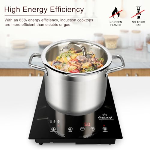 Duxtop Built-in Induction Cooktop, Portable Countertop Burner, Sensor Touch Induction Burner, 170-Minute Timer, Safety Lock, 1800W BT-200T1/8600BI - Image 4