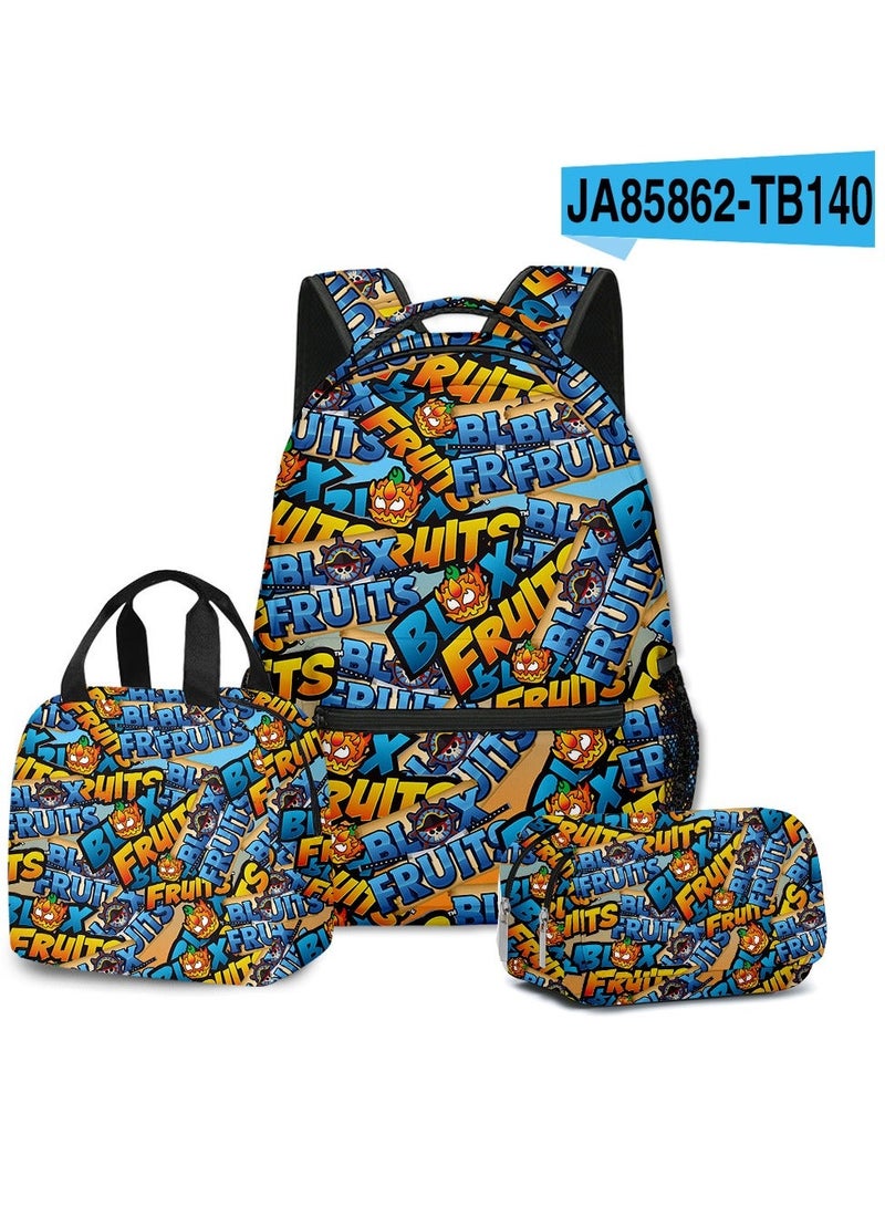 Cartoon Backpack Three-piece Student School Bag