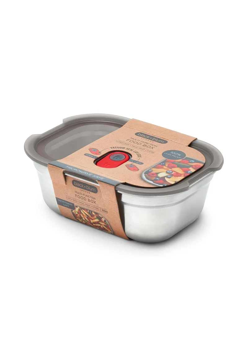 Black and Blum Microwave Safe Stainless Steel Food Box 600ml