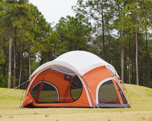 Vidalido 3-4 Person Camping Tent with 2 Large Mesh Door 4 Mesh Window Family Tents, Double Layer Waterproof Portable Easy Setup Camp Tent, Canvas Dome Tents for Camping Outdoor Hiking and Backpacking - Image 2