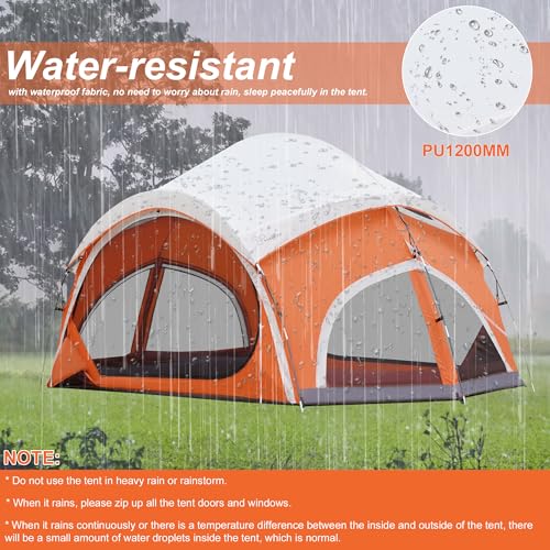 Vidalido 3-4 Person Camping Tent with 2 Large Mesh Door 4 Mesh Window Family Tents, Double Layer Waterproof Portable Easy Setup Camp Tent, Canvas Dome Tents for Camping Outdoor Hiking and Backpacking - Image 5