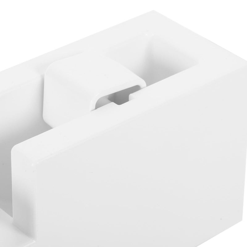 Small White Office Tape Dispenser Holder Desktop Cutter For Supplies - Image 4