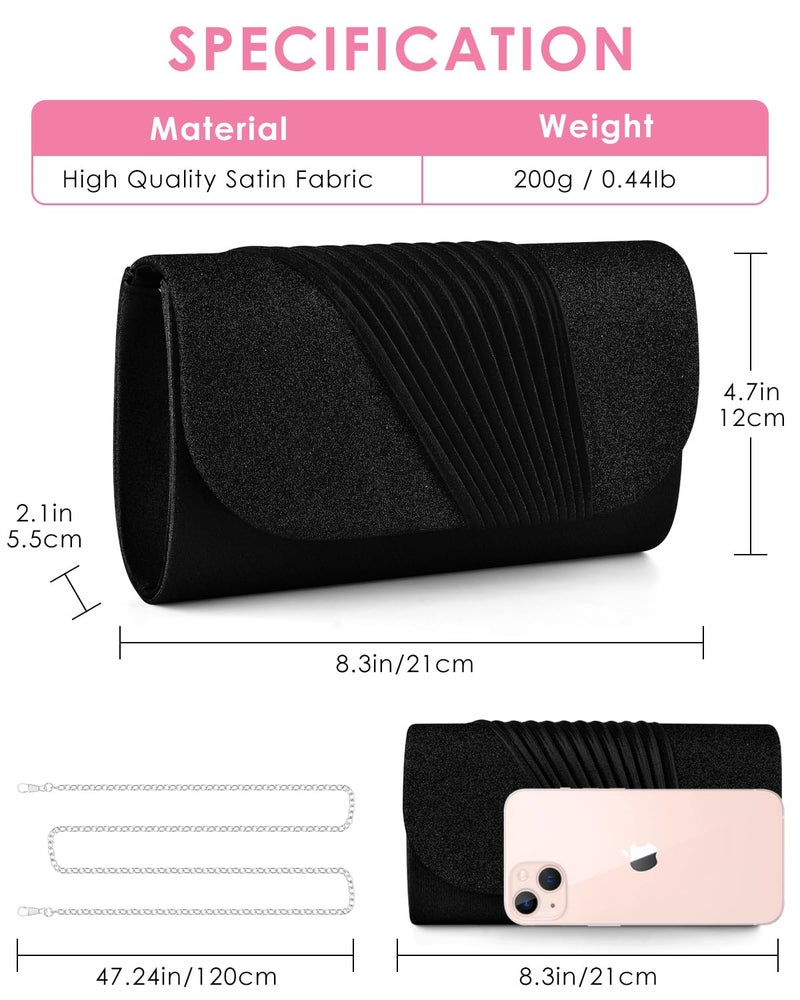 TINDTOP Clutch Purses for Women Handbags for Formal Wedding Evening Party Cocktail Prom Crossbody Shoulder Envelope Bag - Image 4