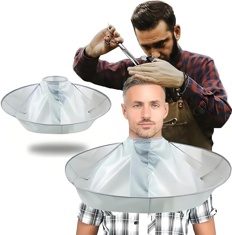 TUEQE Waterproof Haircut Cape Umbrella, Portable Hair Clippings Catcher for Adults Kids, Reusable Hairdressing Cloak with Anti-Static Nylon (Easy Storage, Salon & DIY Home Use) - Image 1