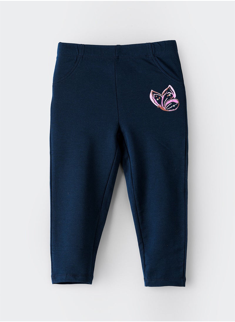 Jelliene Knit legging with placement print at knee  - Image 1