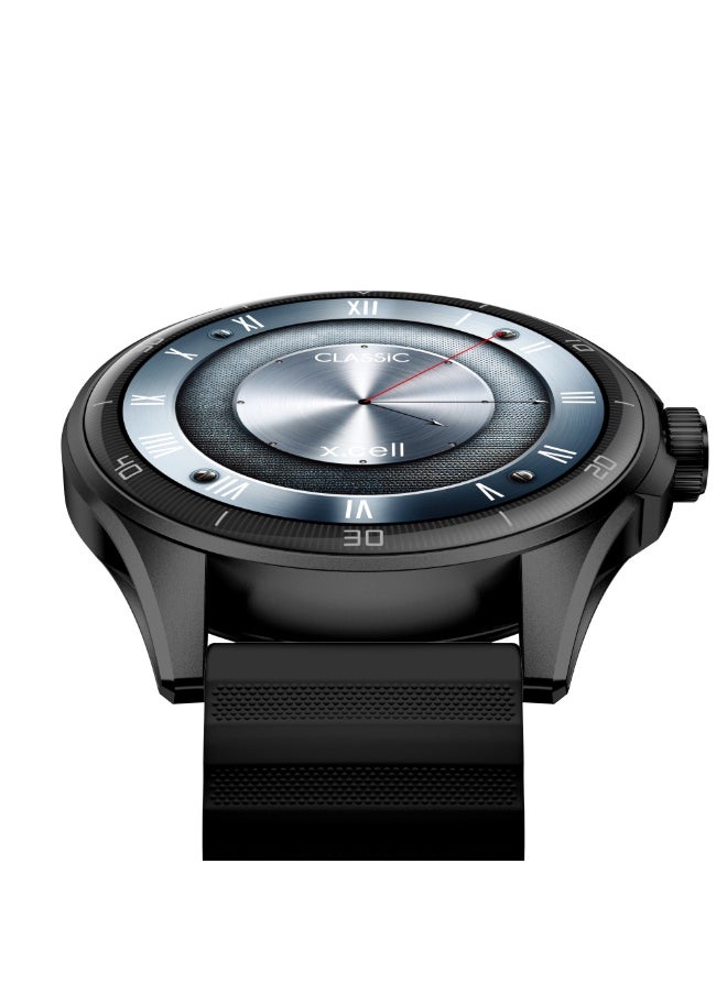 Xcell Xcell Classic6 Smartwatch, 1.43" AMOLED Display, Bluetooth Calling, 2 Premium Straps, Heart-Rate/BP/SpO₂, Multi Language, IP68, 7-Day Battery, iOS/Android Compatible- Black Frame with Black Strap  - Image 5
