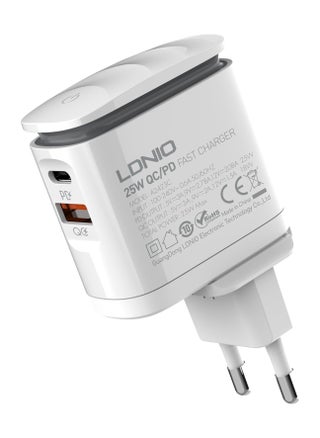 LDNIO A2423C شاحن حائط سريع بقابس أوروبي مع كابل من النوع C إلى Lightning ومصباح LED ليلي 25 وات - أبيض - pzsku/Z4F8B9BFA3D45ECAA7123Z/45/_/1730384470/41a130e6-69c9-4ad1-bb44-17da6f0fc755