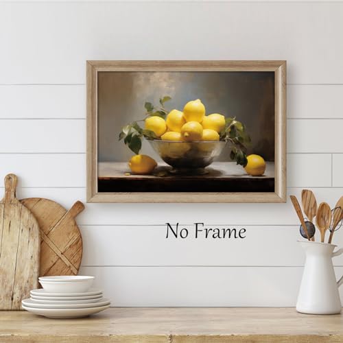 Wallvelart Vintage Lemon Wall Art French Country Still Life Print Canvas Painting Yellow Fruit Pictures Artwork for Wall Antique 16x24inch No Frame - Image 2