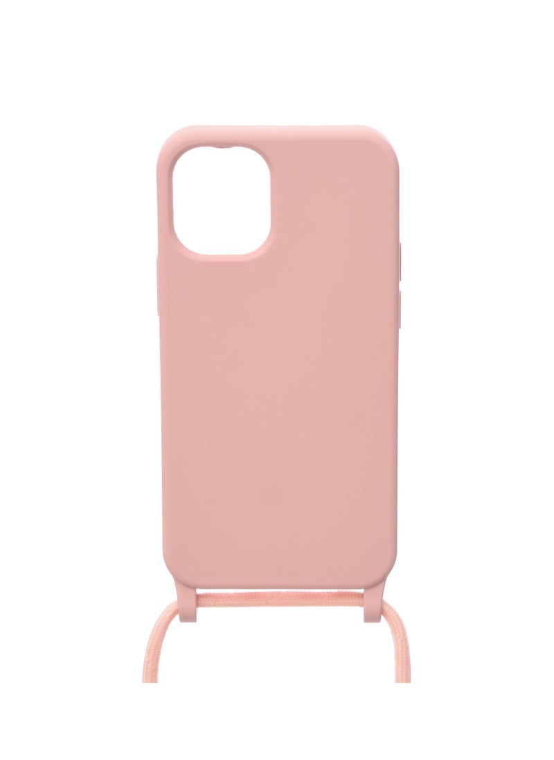 Silicone Back Phone Protection Cover With Fabric Strap And Safety Edges For Iphone 12 5.4 - Simon