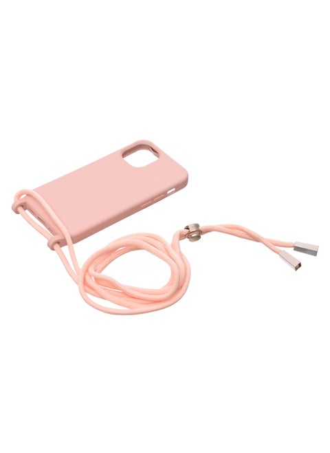Silicone Back Phone Protection Cover With Fabric Strap And Safety Edges For Iphone 12 5.4 - Simon