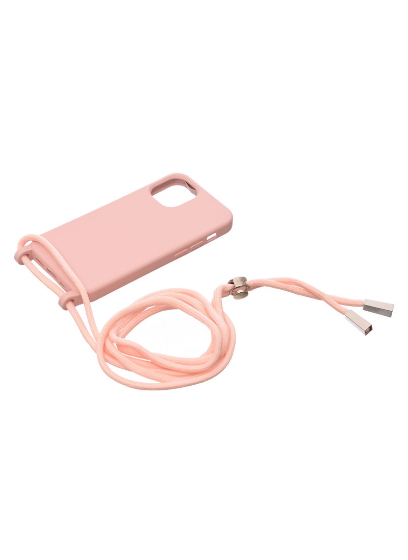 Silicone Back Phone Protection Cover With Fabric Strap And Safety Edges For Iphone 12 5.4 - Simon