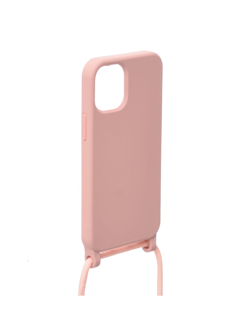 Silicone Back Phone Protection Cover With Fabric Strap And Safety Edges For Iphone 12 5.4 - Simon