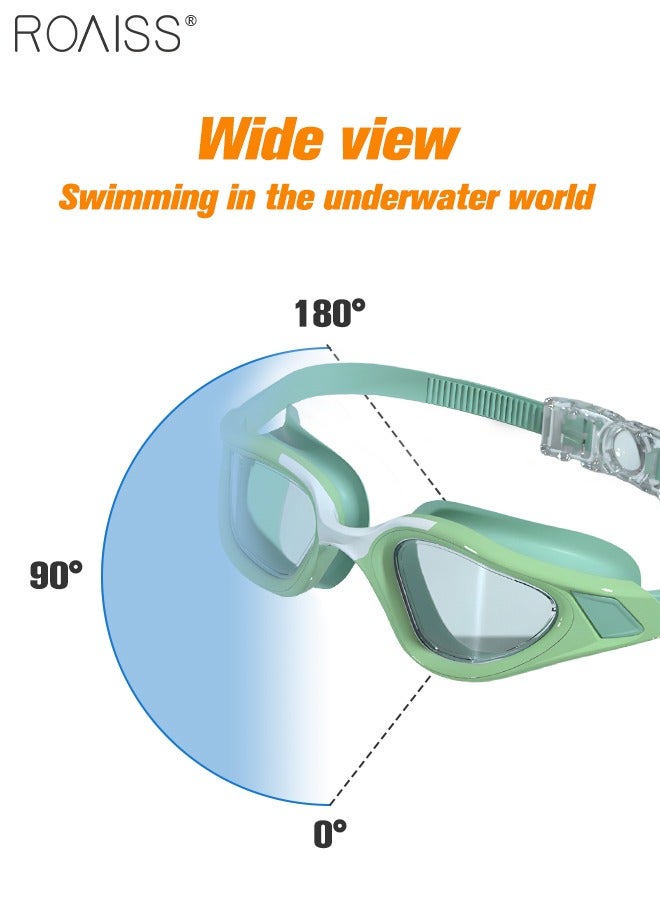 roaiss Swim Goggles for Men Women with Soft Silicone Gasket, Anti-fog No Leaking Clear Vision Pool Goggles, Adjustable Swim Gear Fashion Swimming Glasses, Green - Image 5