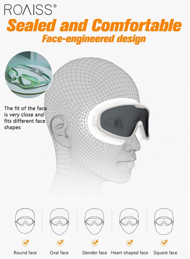 roaiss Swim Goggles for Men Women with Soft Silicone Gasket, Anti-fog No Leaking Clear Vision Pool Goggles, Adjustable Swim Gear Fashion Swimming Glasses, Green - Image 4