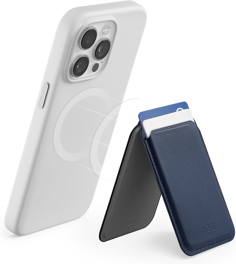 MOFT MagSafe Wallet Card Holder, Fit 1-2 Cards, Adjustable Magnetic Wallet Stand with Open ID Window, Quick Access Flash Wallet Phone Stand for iPhone 16/15/14/13/12 Series (Deep Blue) - Image 1