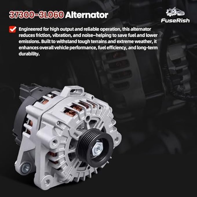 FuseRish 37300-3L060 Alternator 180Amp Compatible with Hyundai Palisade 2020-2023 3.8L, Compatible with KIA Telluride 2020-2022 3.8L Replace Number: 2722099, 601-10129, 373003L060 - Image 5