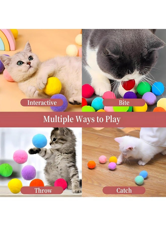 Cat Toys Interactive for Indoor Cats,20pcs Pom Pom Balls with Launcher Set, Kitten Toys for Cats Self Play,Cute Cat Ball Toy Cat Toy Plush Ball Plush Ball Shooting Gun ,Color of the Ball is Random - Image 5