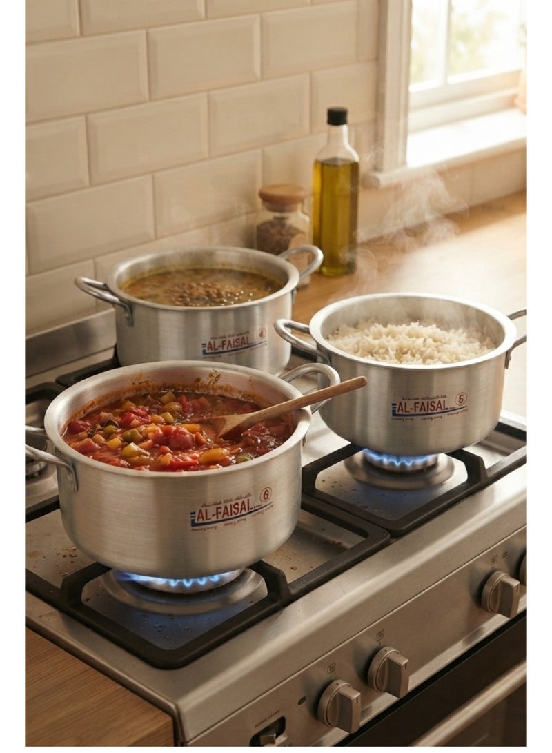 6-Piece Aluminum Cooking Pot Set - 22cm to 32cm - Ideal for Large Families & Bulk Cooking - Image 2