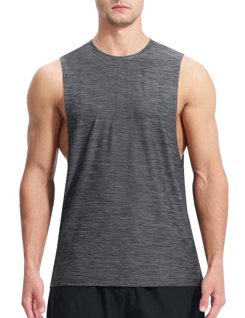 EZRUN Men's Workout Tank Top Gym Muscle Sleeveless Shirts Quick Dry Athletic Bodybuilding Stringers - Image 1