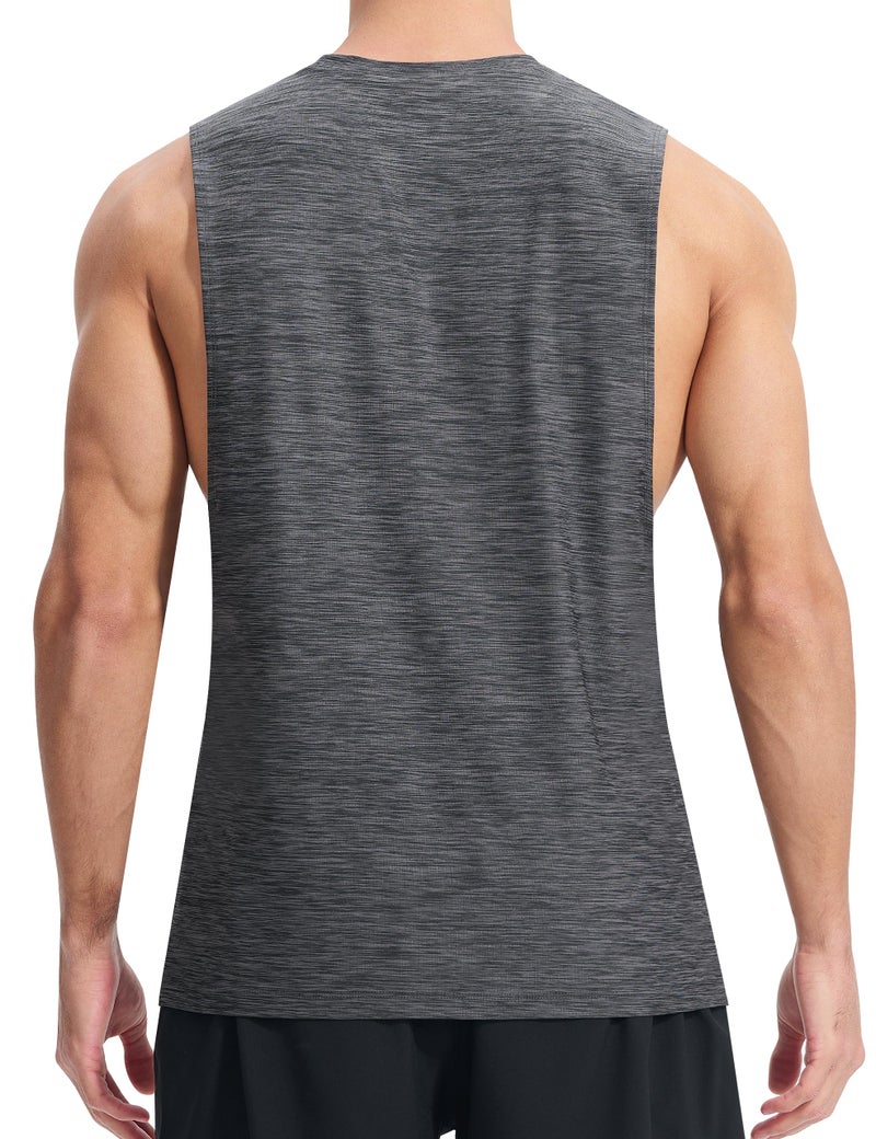 EZRUN Men's Workout Tank Top Gym Muscle Sleeveless Shirts Quick Dry Athletic Bodybuilding Stringers - Image 3