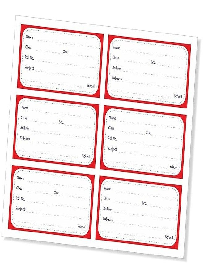 SEJASCOLLECTIONS | Pack of 64 Sticker | School Notebook Name Slip Stickers for Kids:- 90 x 51 mm, Medium Size, Name Slip Paper Labels, Multicolour (Pack of 64 Sticker) - Image 1