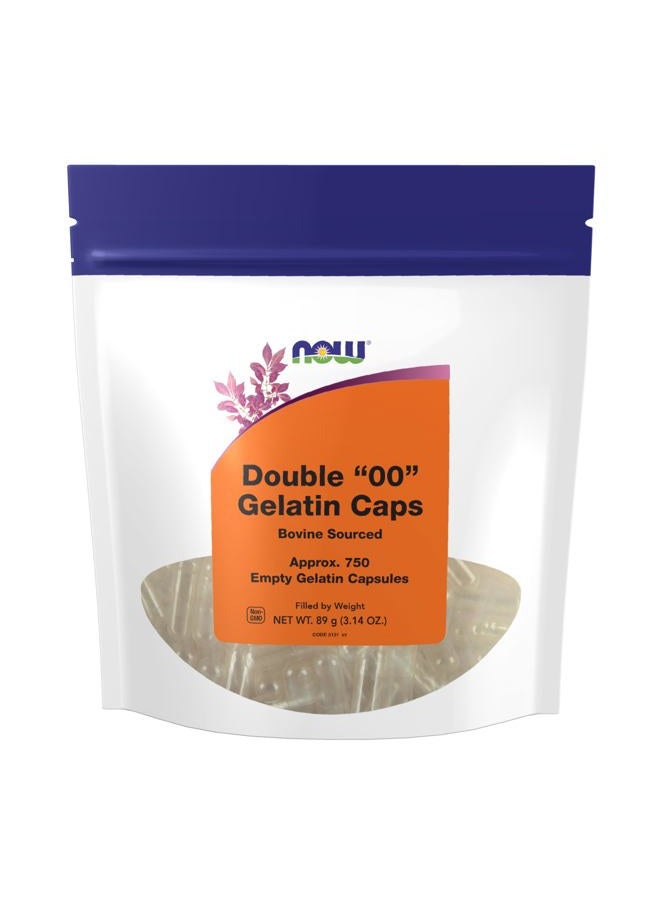 now Foods Supplements, Empty Gelatin Capsules, Double "00", Bovine Sourced, Filled by Weight, 750 Gel Capsules - Image 1