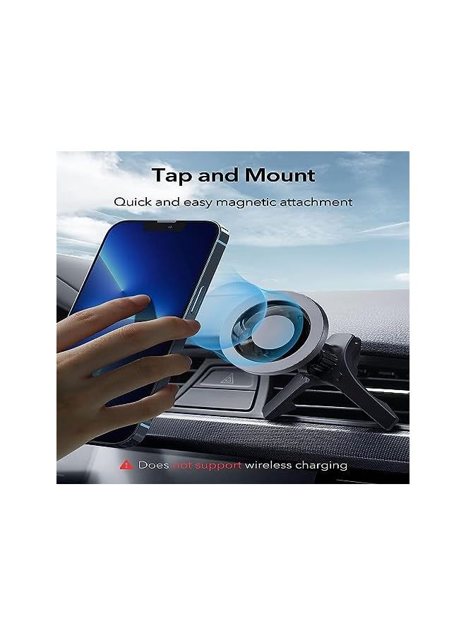 Green Tiger HaloLock Car Mount Magnetic Phone Holder, Does Not Support Charging, Compatible with iPhone 14/14 Plus/14 Pro/14 Pro Max and iPhone 13/12 Series, Metallic Grey - Image 2