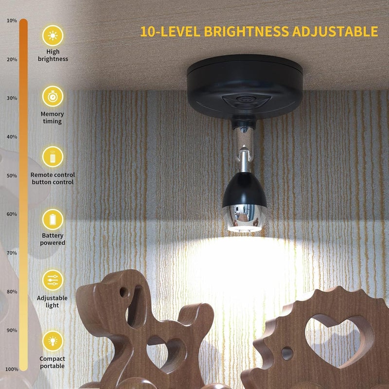 HFCDL Wireless LED Spotlight Indoor Color Changing Battery Operated Mini Up Light Stick On Anywher with Timer & Dimmer 60 Lumens 13 RGB Colour for Display Artwork Home Decor - Image 4