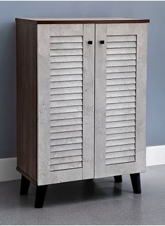 Sabir & Bros Furniture LLC SBF Wooden Shoe Cabinet with 2 Doors, 4-Tier Storage Shoe Organizer, Malaysian Design, Shoe Rack for Hallway and Living Room, Grey Brown  - Image 5