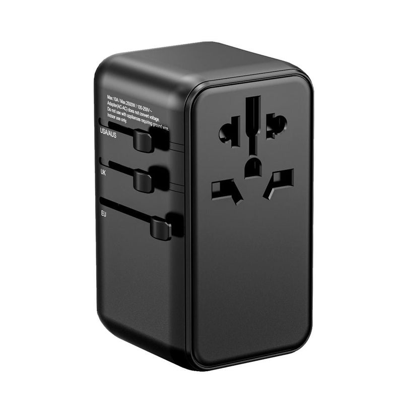 ADONIT Universal 85W GaN Travel Adapter | International Wall Charger w/ Retractable USB-C Cable, PD 85W Ultra Fast, 3xUSB-C, 1xUSB-A, EU/UK/USA/AUS Plug, for Macbooks, laptops, tablets, phones - Black Black - Image 3