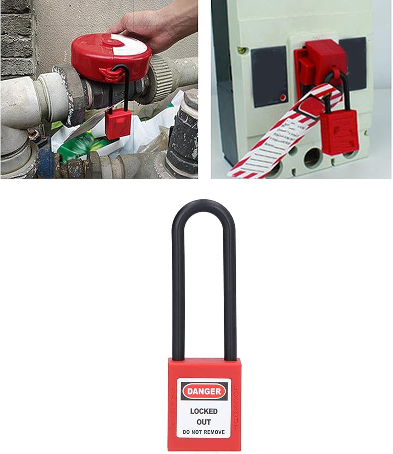 Astibym Industrial Safety Padlock 3 Inch Nylon Beam Anti Insulated High Strength Security Lock with 2 Keys - Image 4