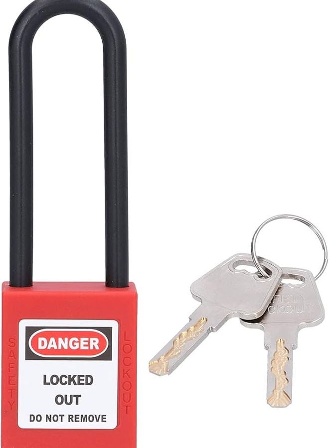 Astibym Industrial Safety Padlock 3 Inch Nylon Beam Anti Insulated High Strength Security Lock with 2 Keys - Image 2