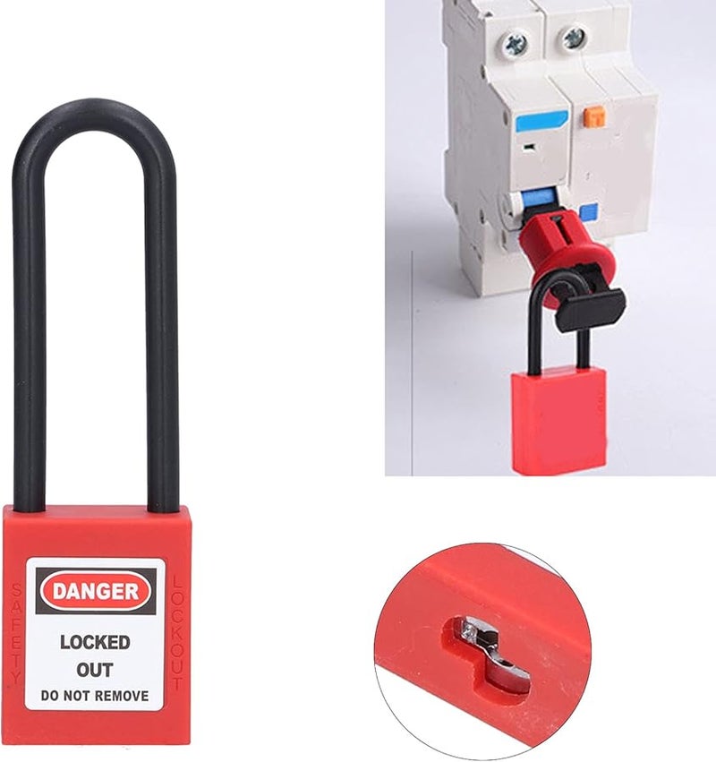 Astibym Industrial Safety Padlock 3 Inch Nylon Beam Anti Insulated High Strength Security Lock with 2 Keys - Image 5