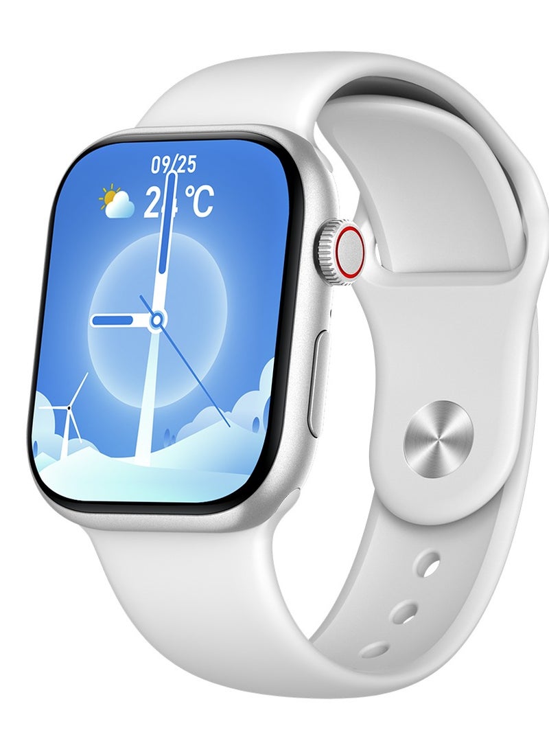 أوت بوكس ساعة Outbox OB10 – شاشة AMOLED ‏2.04″، مكالمات بلوتوث، +100 وضع رياضي، متابعة الصحة واللياقة، متوافقة مع أندرويد وiOS – فضي. - Image 1